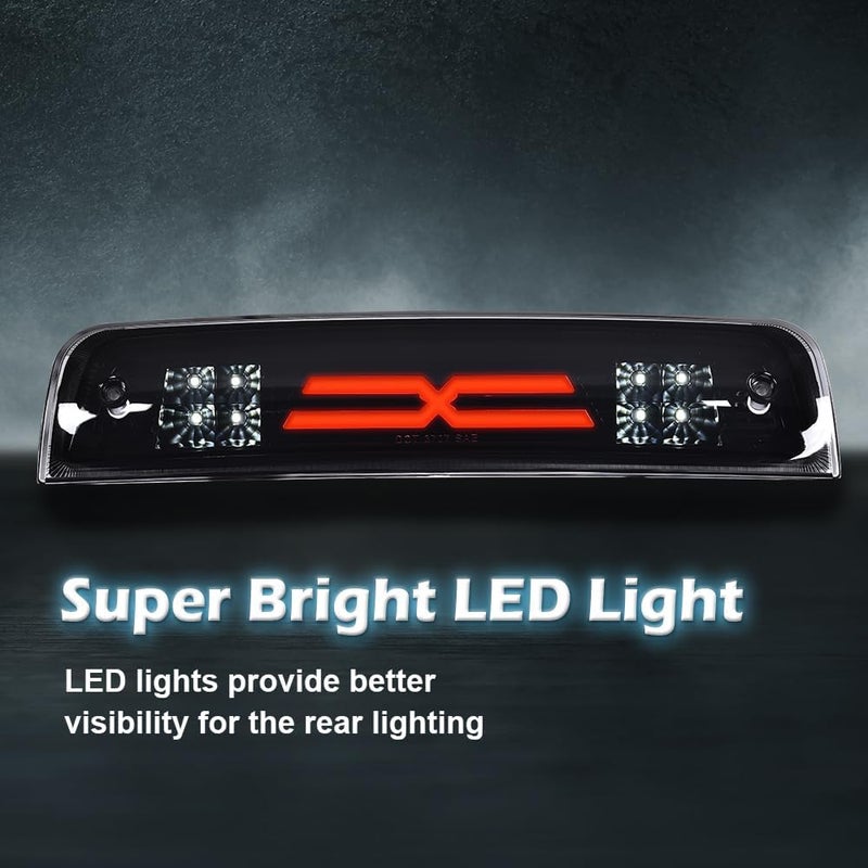 GPLUS LED Bar Third Brake Light Compatible with Dodge Ram 1500 2009-2010/Fit Dodge Ram 2500 3500 2010/Fit Dodge Ram 1500 2500 3500 2011-2017 High Mount Stop Light Smoky Lens Black Housing - Image 5